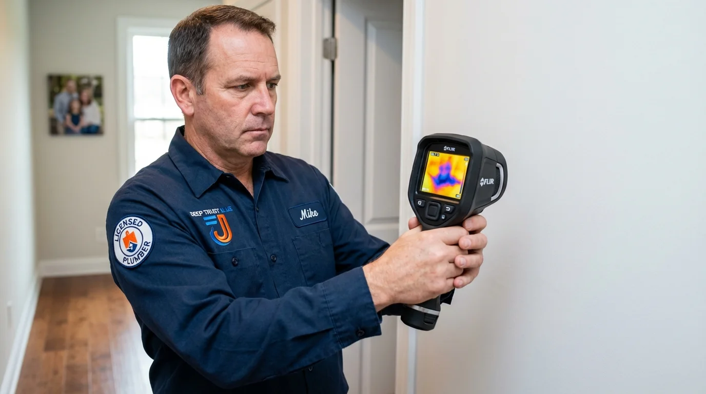 Thermal imaging leak detection by Johns Plumbing LLC in Mattapoisett